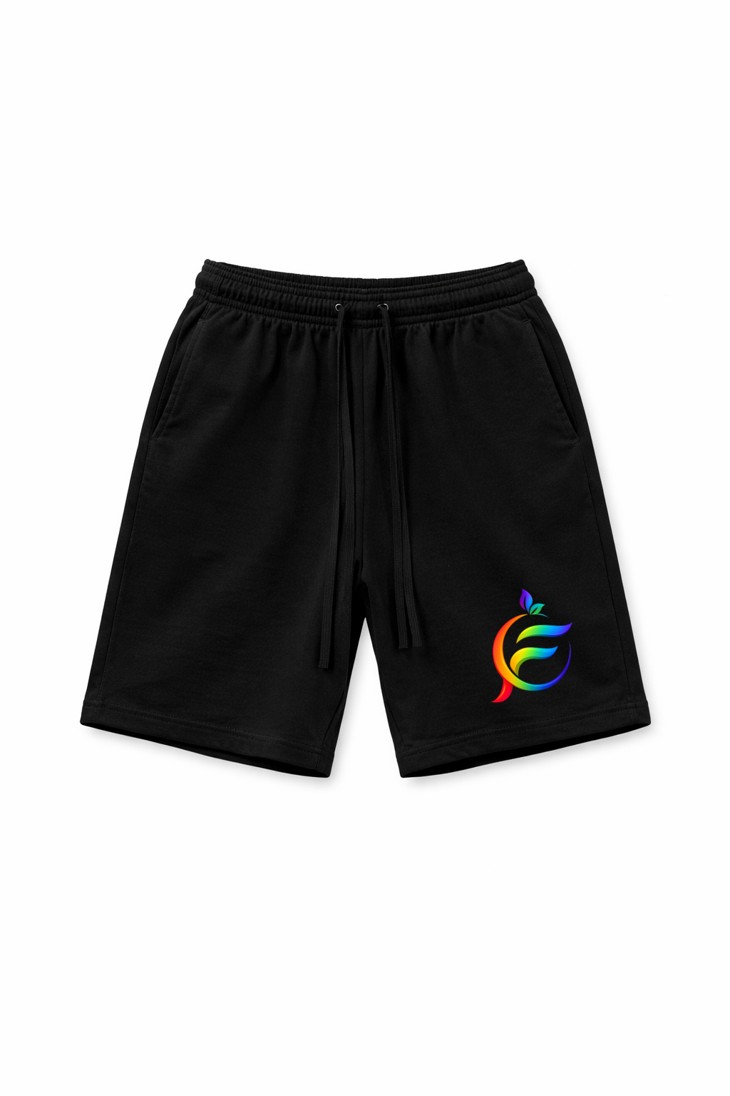 FLOURISHING BLACK RAINBOW LOGO SHORT NIKA